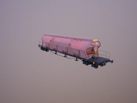 Vagone ferroviario per carichi sfusi Tadds arrugginito Modello 3D