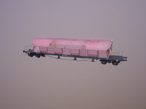 Vagone ferroviario per carichi sfusi Tadds arrugginito Modello 3D