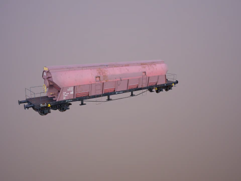 Vagone ferroviario per carichi sfusi Tadds arrugginito Modello 3D