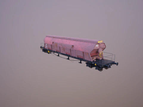 Vagone ferroviario per carichi sfusi Tadds arrugginito Modello 3D