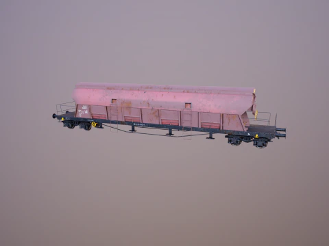 Vagone ferroviario per carichi sfusi Tadds arrugginito Modello 3D