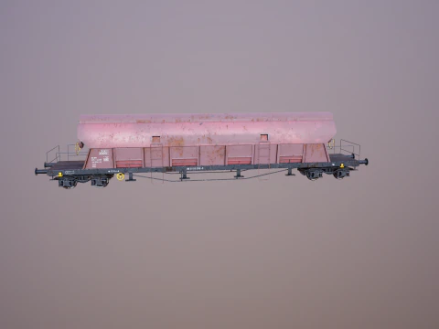 Vagone ferroviario per carichi sfusi Tadds arrugginito Modello 3D