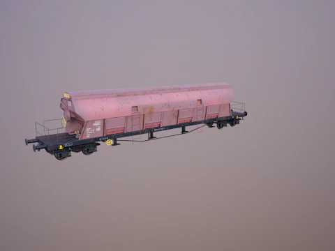 Vagone ferroviario per carichi sfusi Tadds arrugginito Modello 3D