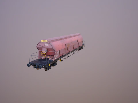 Vagone ferroviario per carichi sfusi Tadds arrugginito Modello 3D