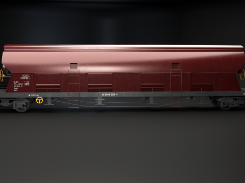 Vagone ferroviario per carichi sfusi Tadds arrugginito Modello 3D