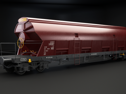 Vagone ferroviario per carichi sfusi Tadds arrugginito Modello 3D