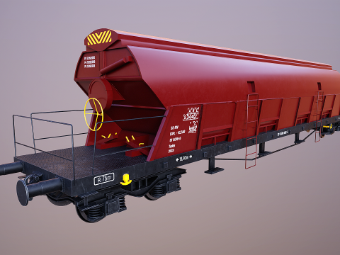 Vagone ferroviario per carichi sfusi Tadds arrugginito Modello 3D