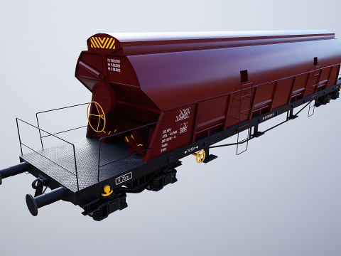 Vagone ferroviario per carichi sfusi Tadds arrugginito Modello 3D