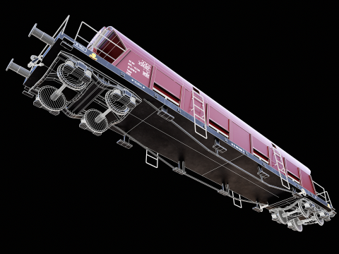 Vagone ferroviario per carichi sfusi Tadds arrugginito Modello 3D