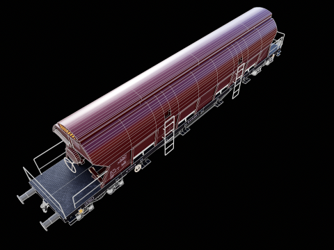 Vagone ferroviario per carichi sfusi Tadds arrugginito Modello 3D