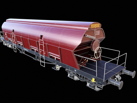 Vagone ferroviario per carichi sfusi Tadds arrugginito Modello 3D