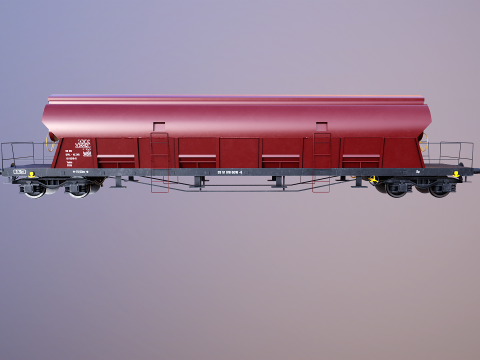 Vagone ferroviario per carichi sfusi Tadds arrugginito Modello 3D