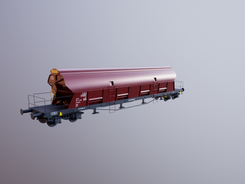Vagone ferroviario per carichi sfusi Tadds arrugginito Modello 3D