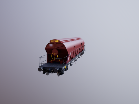 Vagone ferroviario per carichi sfusi Tadds arrugginito Modello 3D