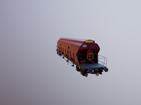 Vagone ferroviario per carichi sfusi Tadds arrugginito Modello 3D