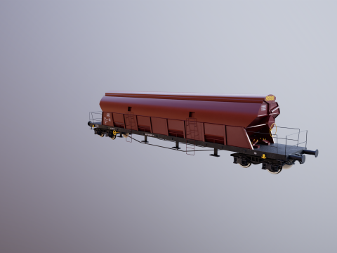 Vagone ferroviario per carichi sfusi Tadds arrugginito Modello 3D