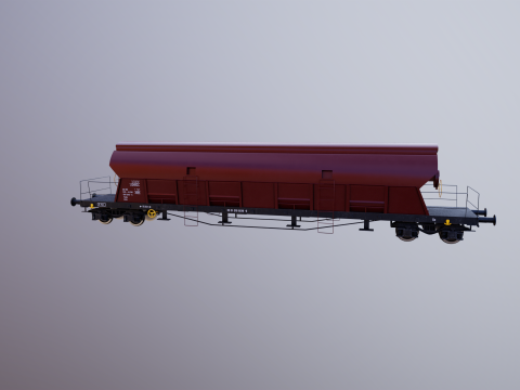 Vagone ferroviario per carichi sfusi Tadds arrugginito Modello 3D