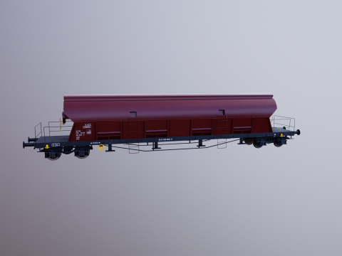 Vagone ferroviario per carichi sfusi Tadds arrugginito Modello 3D