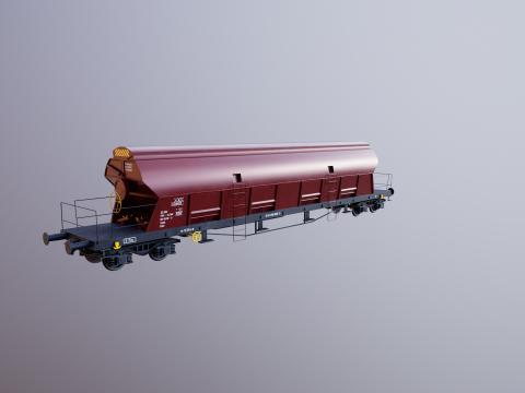 Vagone ferroviario per carichi sfusi Tadds arrugginito Modello 3D