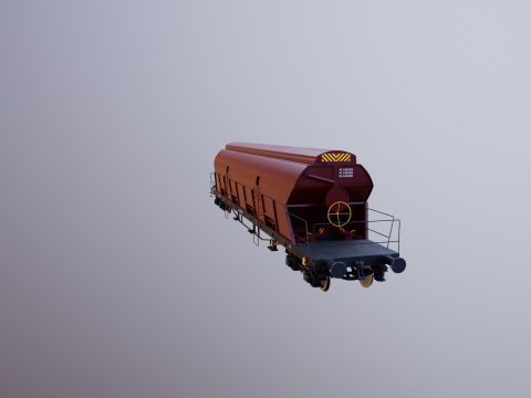 Vagone ferroviario per carichi sfusi Tadds arrugginito Modello 3D