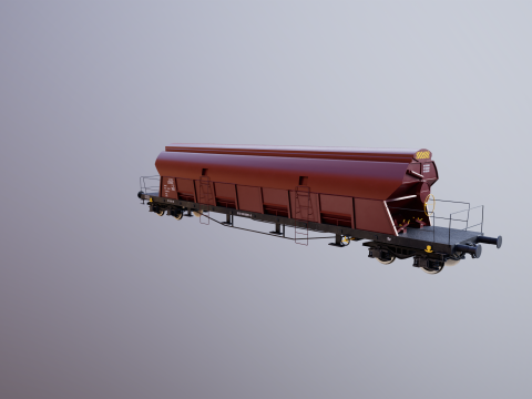Vagone ferroviario per carichi sfusi Tadds arrugginito Modello 3D