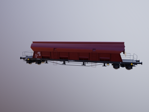 Vagone ferroviario per carichi sfusi Tadds arrugginito Modello 3D