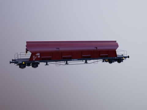 Vagone ferroviario per carichi sfusi Tadds arrugginito Modello 3D