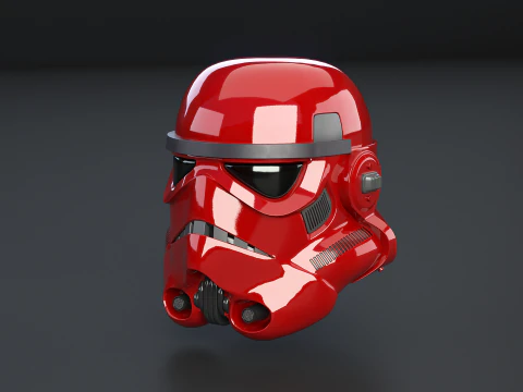 Helm Merah Stormtrooper Model 3D