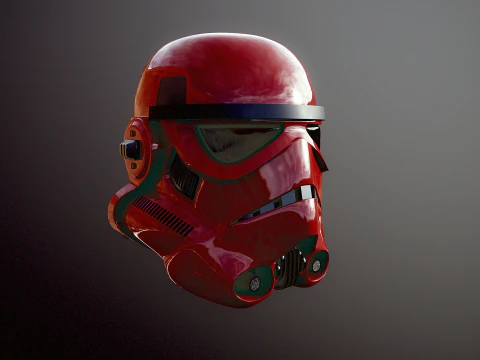 Stormtrooper Red Helmet 3D Model