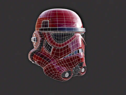 Stormtrooper Red Helmet 3D Model