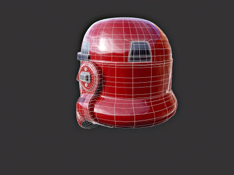 Stormtrooper Red Helmet 3D Model