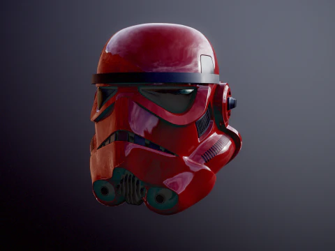 Stormtrooper Red Helmet 3D Model