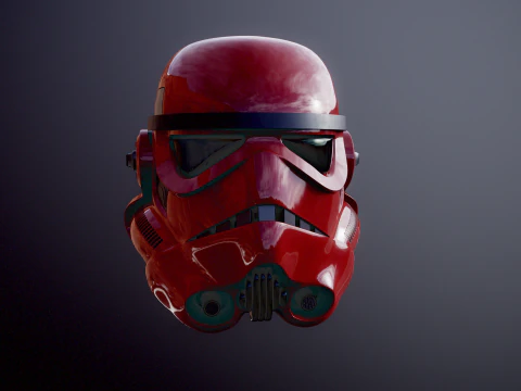 Stormtrooper Red Helmet 3D Model