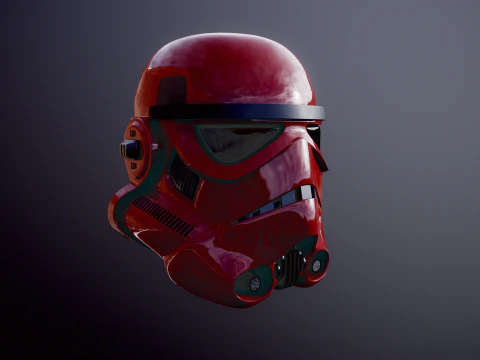Stormtrooper Red Helmet 3D Model