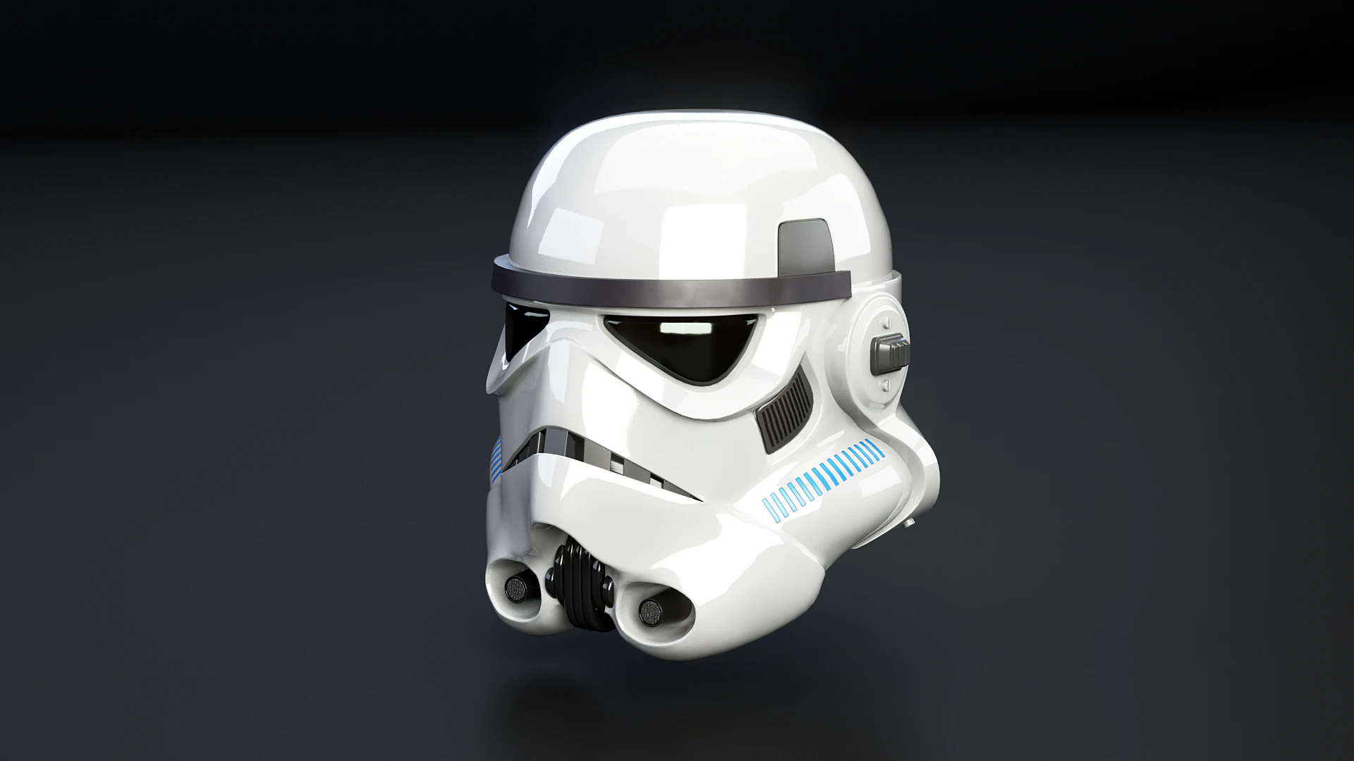 Stormtrooper White Helmet 3D Model .c4d .max .obj .3ds .fbx .stl .blend 