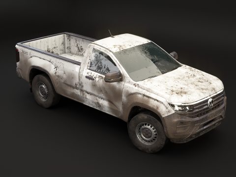 VW Amarok 2024 Base cabina singola Sporco e fango Modello 3D