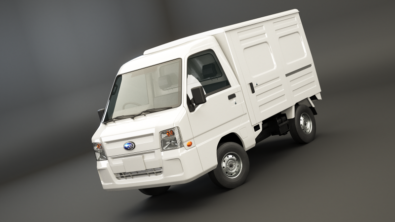 Subaru Sambar 2011 Panel Van 3D Model .c4d .max .obj .3ds .fbx .stl .blend 
