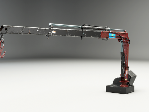 古い小型トラック搭載クレーン 3Dモデル