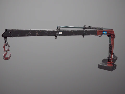 Old Small Truck-Mounted Crane 3D Model