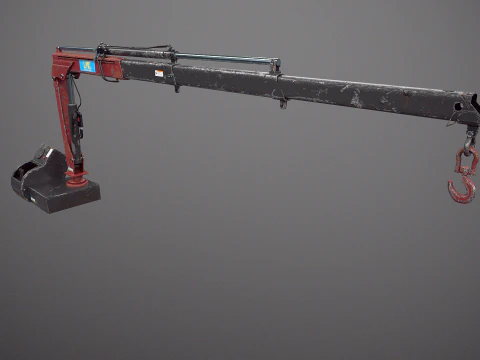 Old Small Truck-Mounted Crane 3D Model