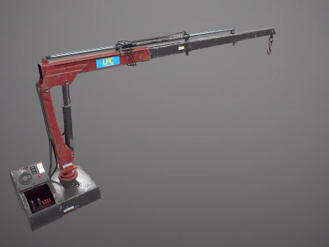 Old Small Truck-Mounted Crane 3D Model