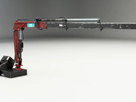 Old Small Truck-Mounted Crane 3D Model