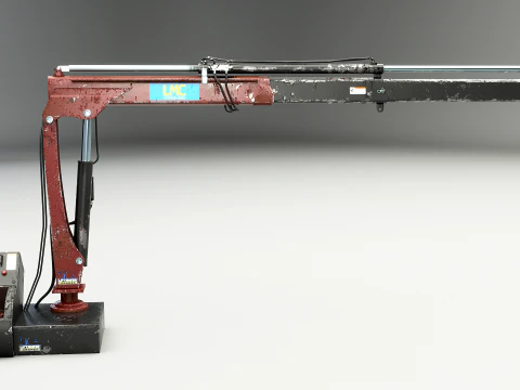 Old Small Truck-Mounted Crane 3D Model