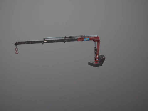 Old Small Truck-Mounted Crane 3D Model