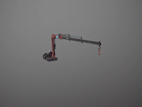 Old Small Truck-Mounted Crane 3D Model
