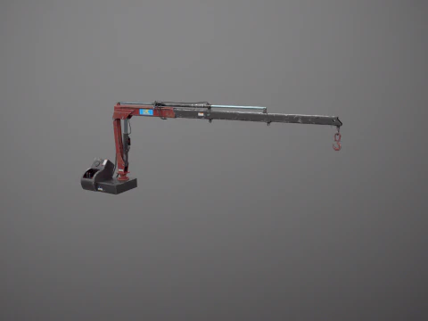 Old Small Truck-Mounted Crane 3D Model