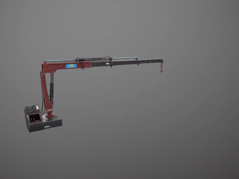 Old Small Truck-Mounted Crane 3D Model