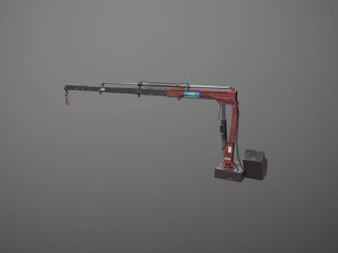 Old Small Truck-Mounted Crane 3D Model