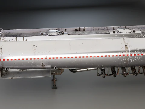 Vecchio rimorchio del semi-camion dell'autocisterna Modello 3D