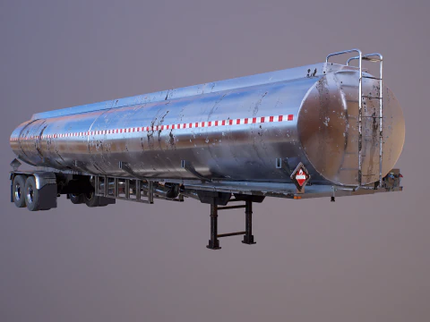 Vecchio rimorchio del semi-camion dell'autocisterna Modello 3D